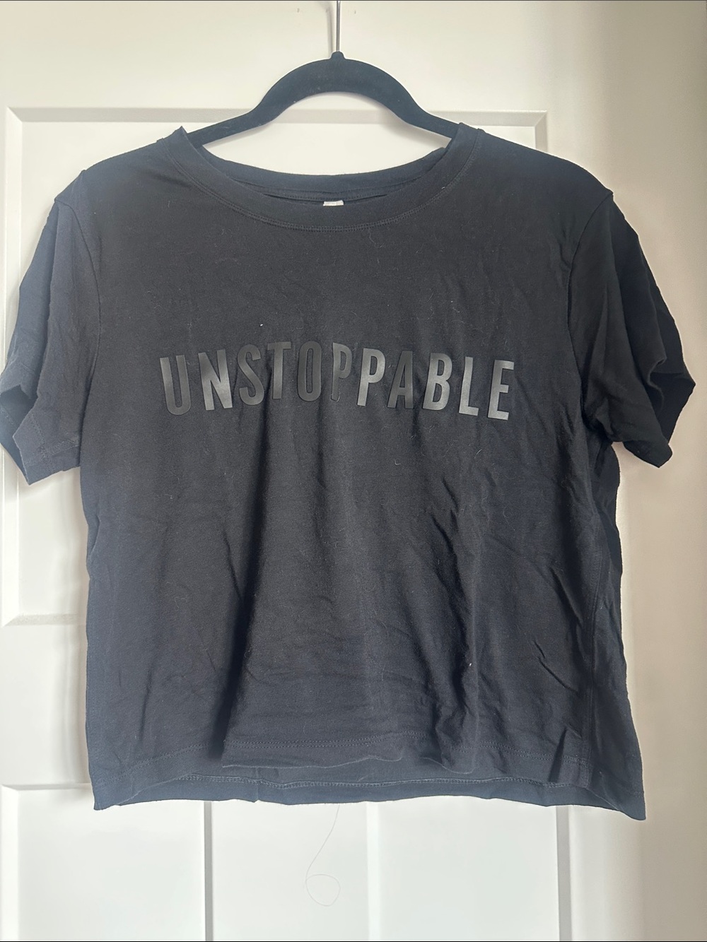 Unstoppable Black crop Graphic Tee - Women